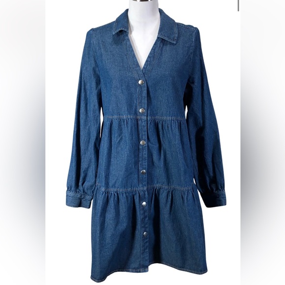 Zara | Dresses | Zara Light Blue Denim Shirt Dress | Poshmark